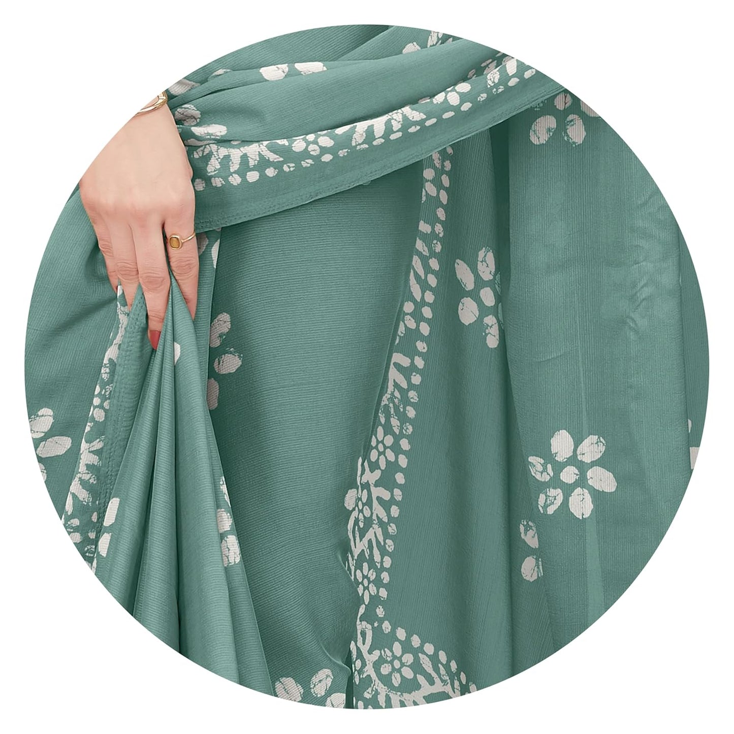 Women's Latest Chiffon Batik Printed Saree with Blouse Piece