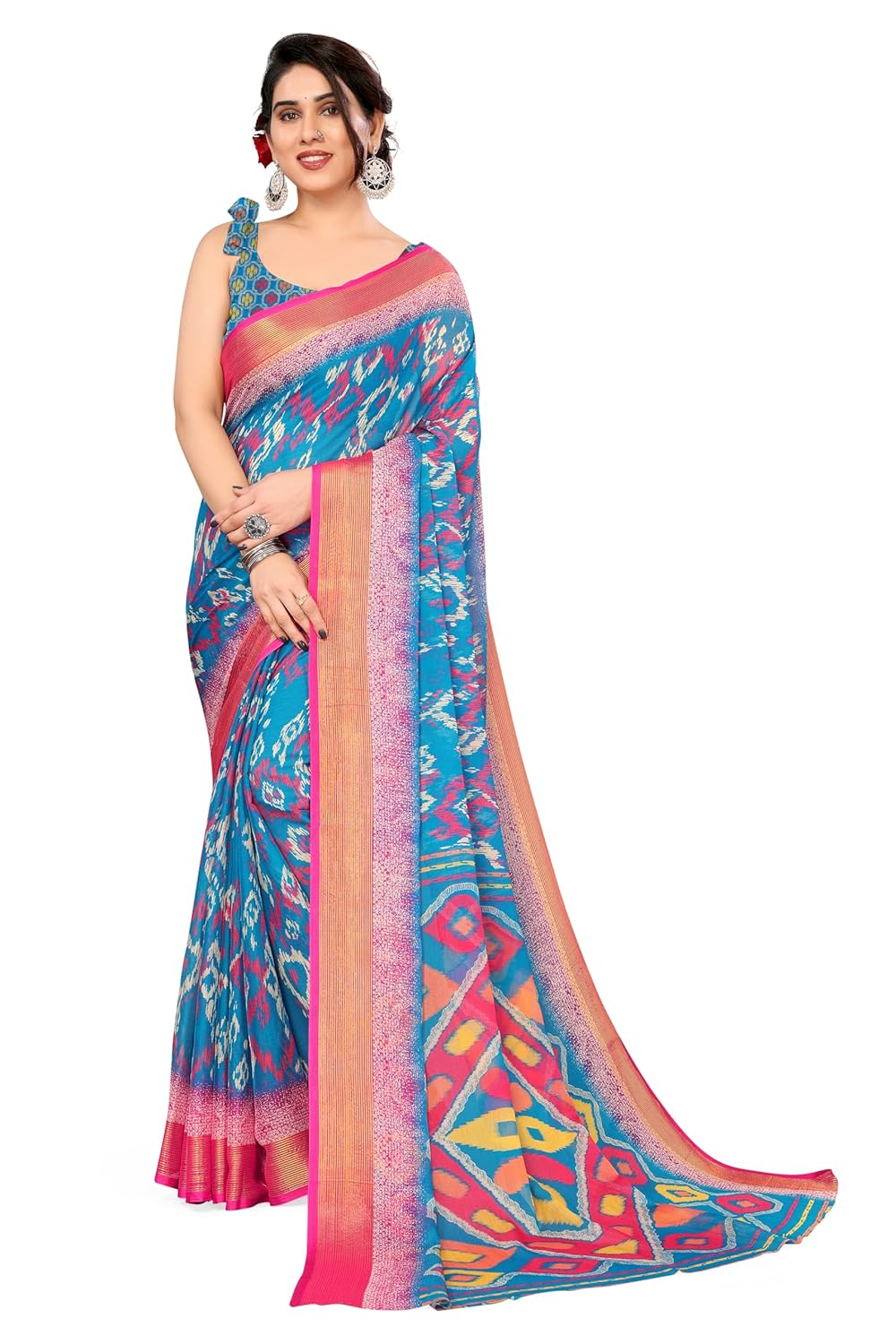 MIRCHI FASHION Women's Saree with Blouse Piece