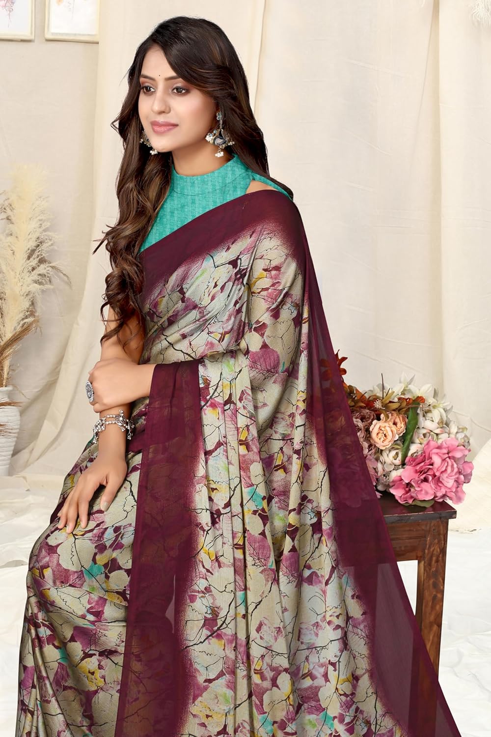 MIRCHI FASHION Women's Saree with Blouse Piece