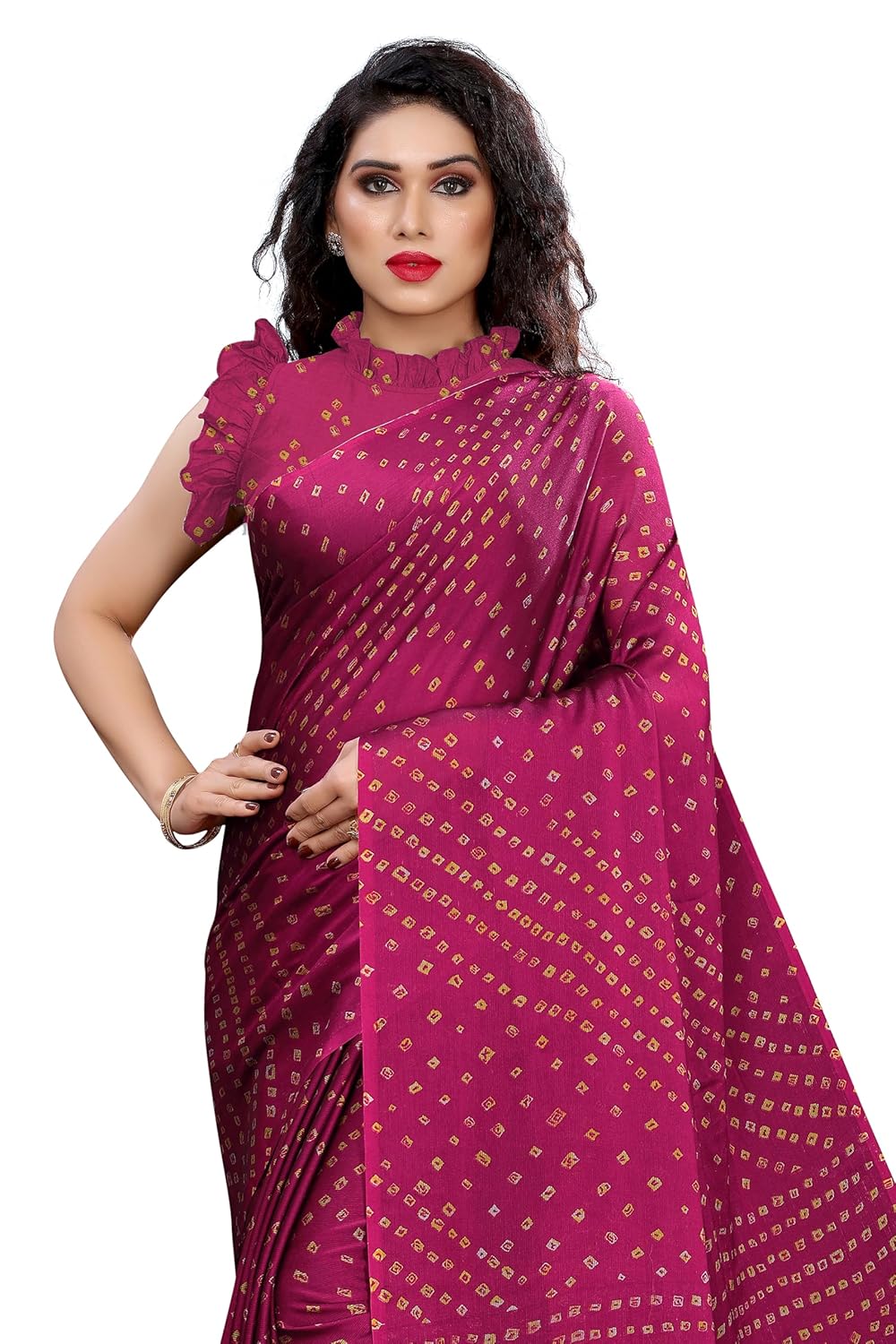 Women's Design Printed Saree with Blouse Piece