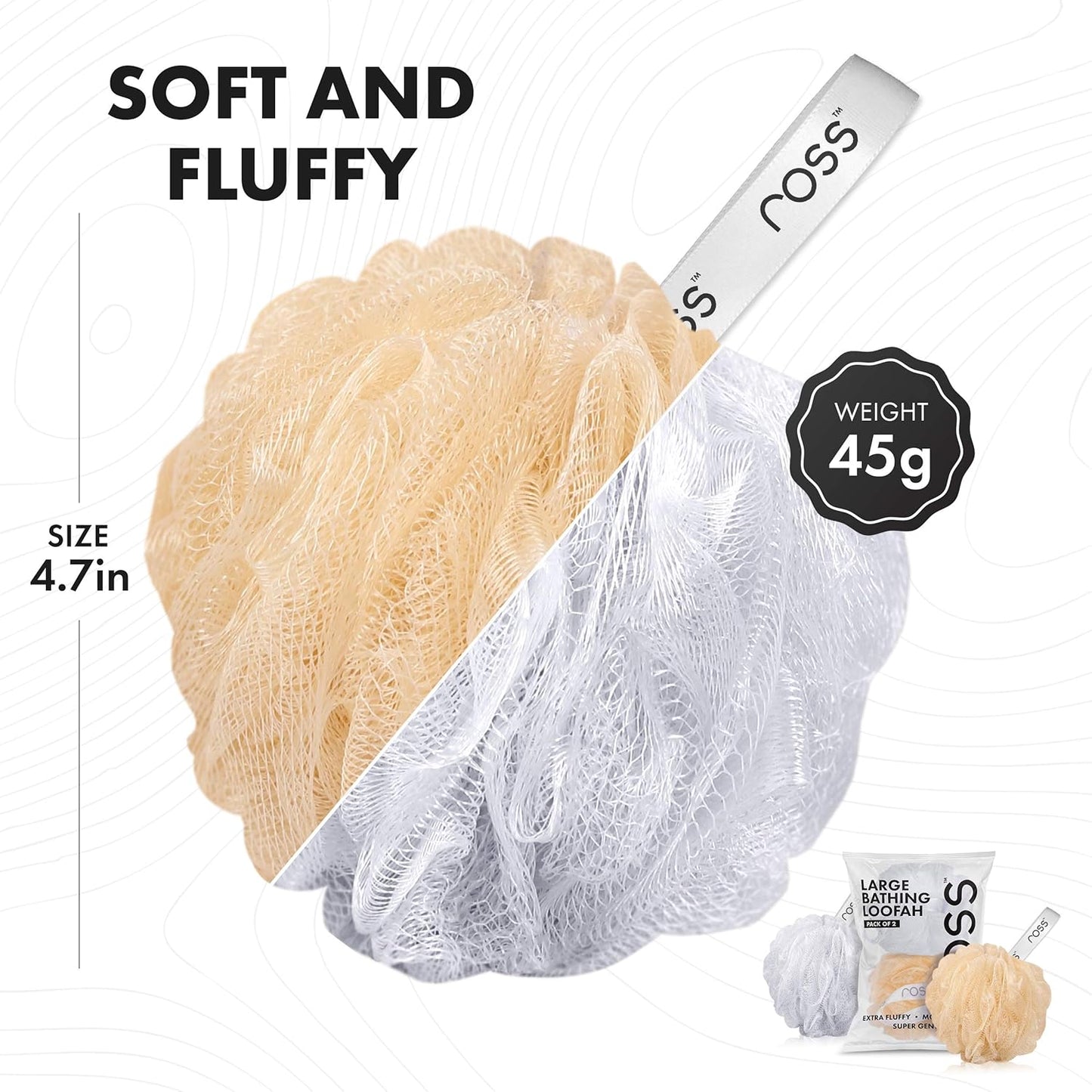 ross Large Bath Loofah Sponge Scrubber Exfoliator