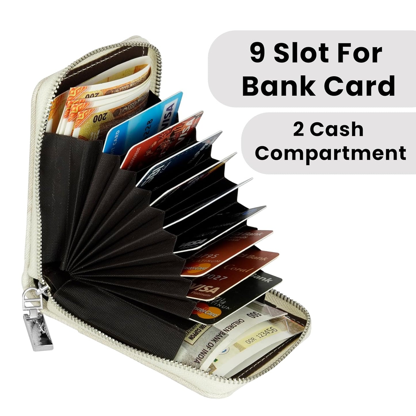 Storite PU Leather 9 Slot Vertical Credit Debit Card