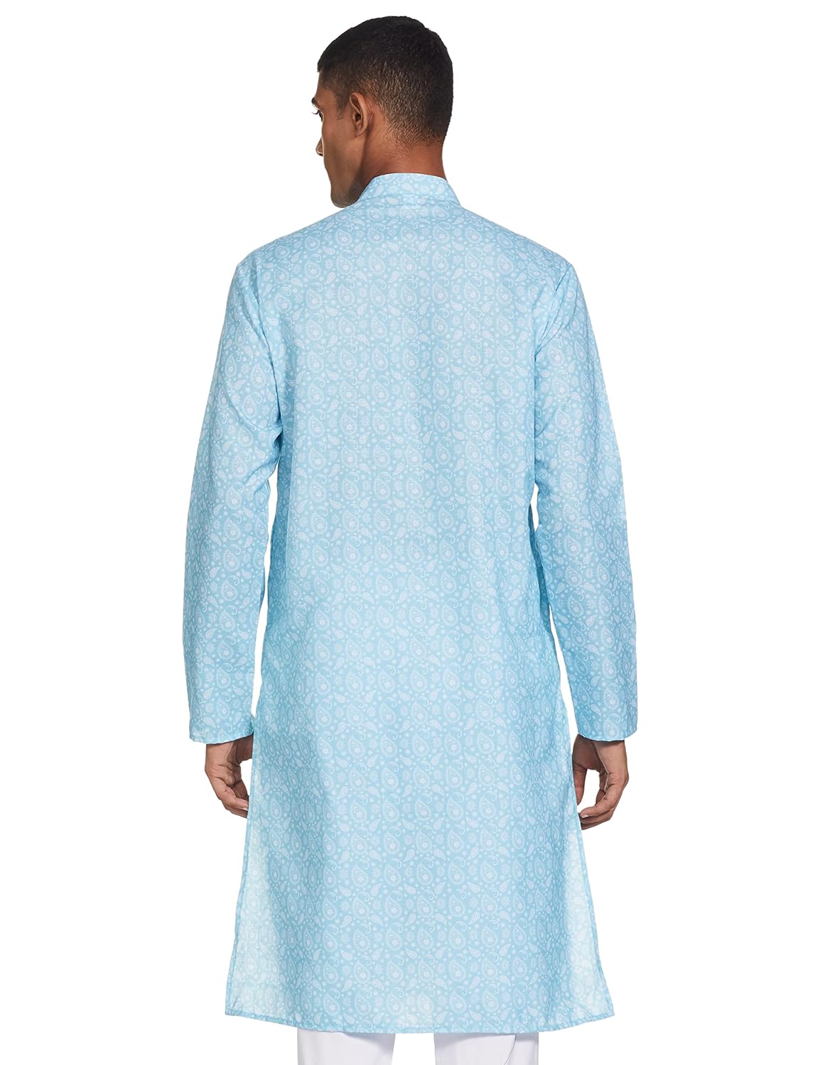 Luxrio Kurta for Men Cotton Blend Long Printed Straight Fit