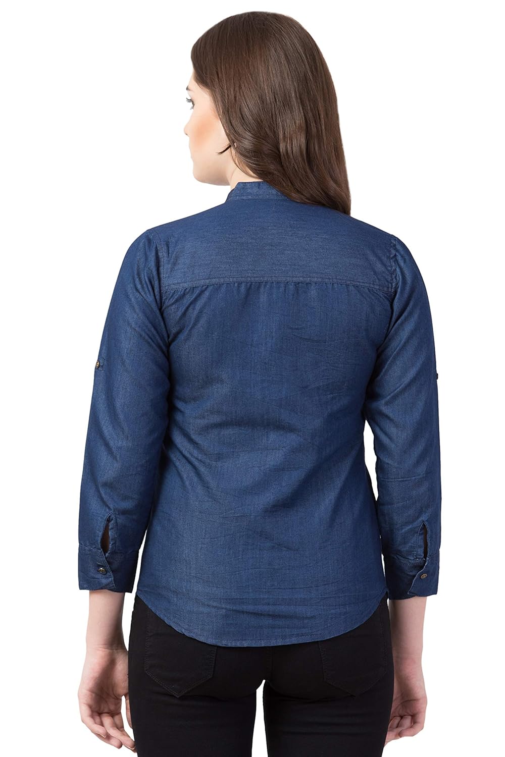 FUNDAY FASHION Women's Casual Mandarin Collar Regular Fit Shirt