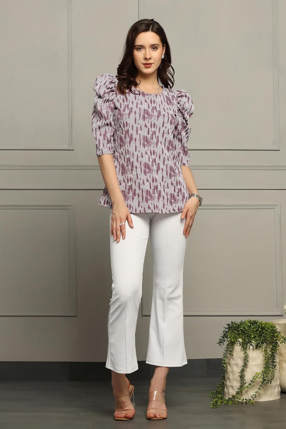 Fashion Dream Woman's Cotton Blend Abstract Printed Regular Fit Top - Casual Stylish Top for Women