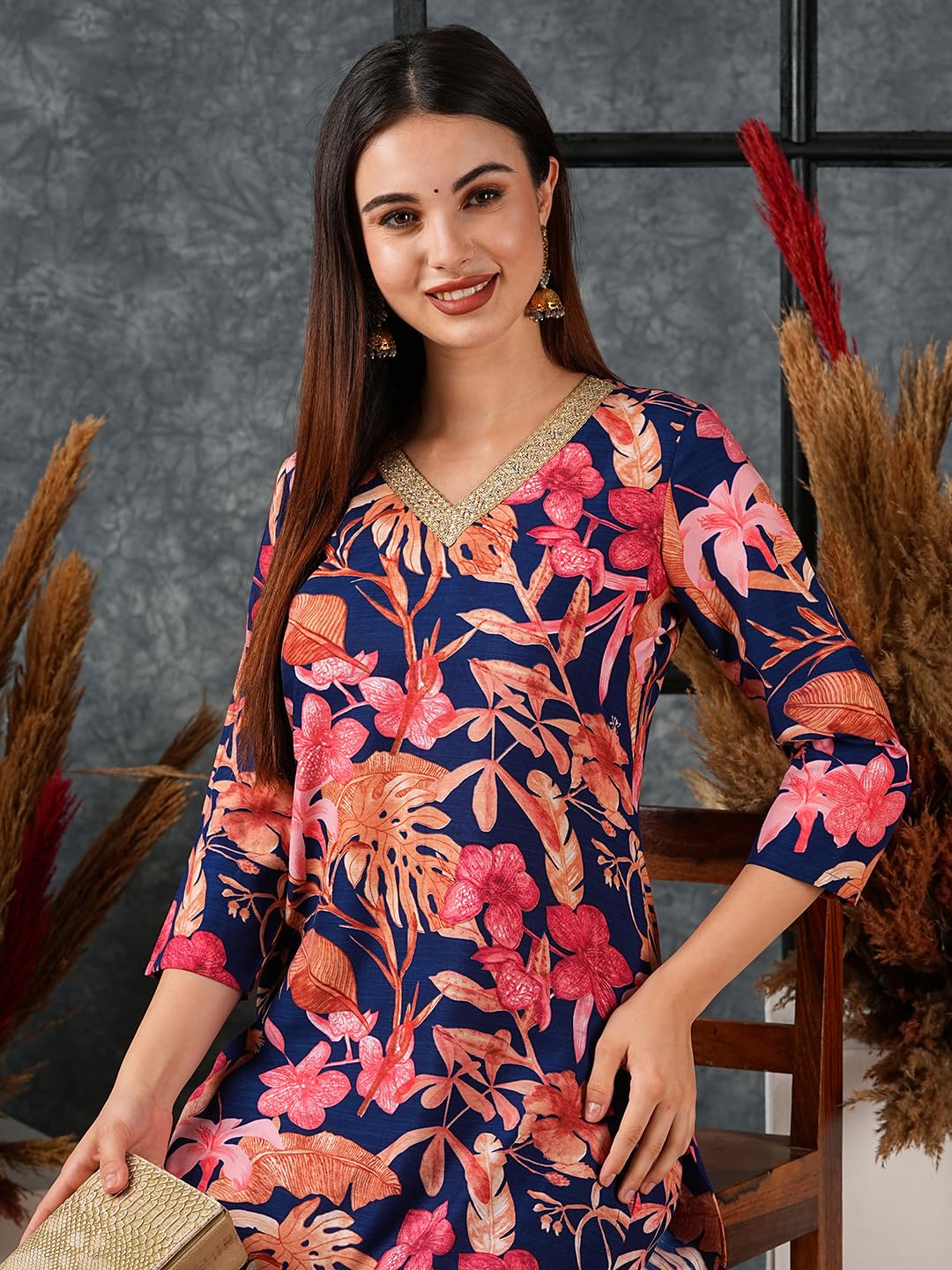 DESIGNER Women's Rayon Blend Kurta with Palazzo