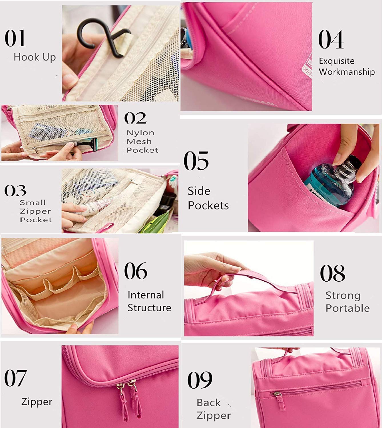 Rabbonix Cosmetic Makeup Organizer Toiletry Bag