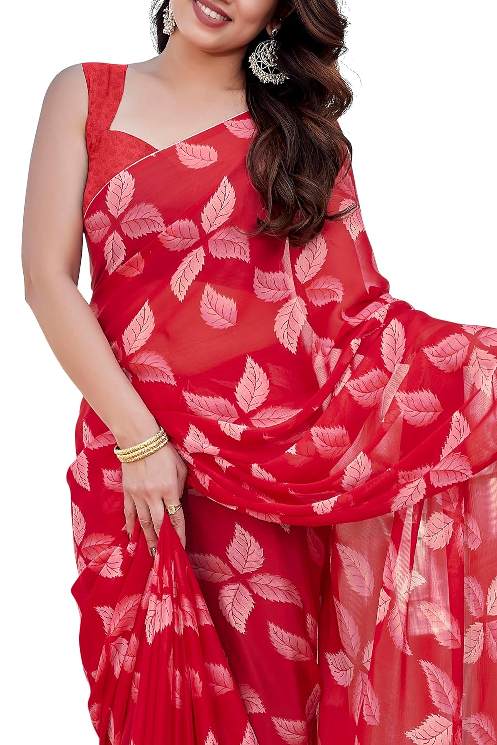 FASHION Floral Printed Saree with Blouse Piece