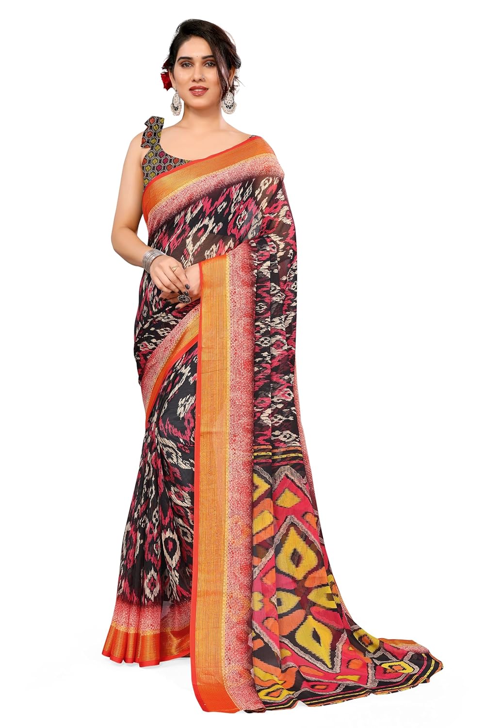 MIRCHI FASHION Women's Saree with Blouse Piece