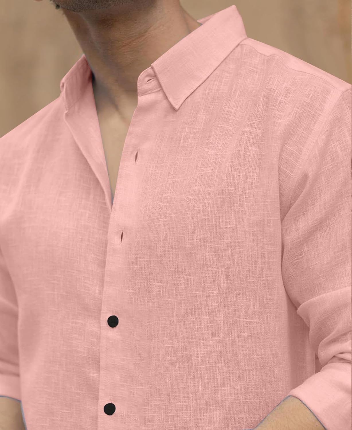 Men's Solid Linen Cotton Shirt | Casual | Plain