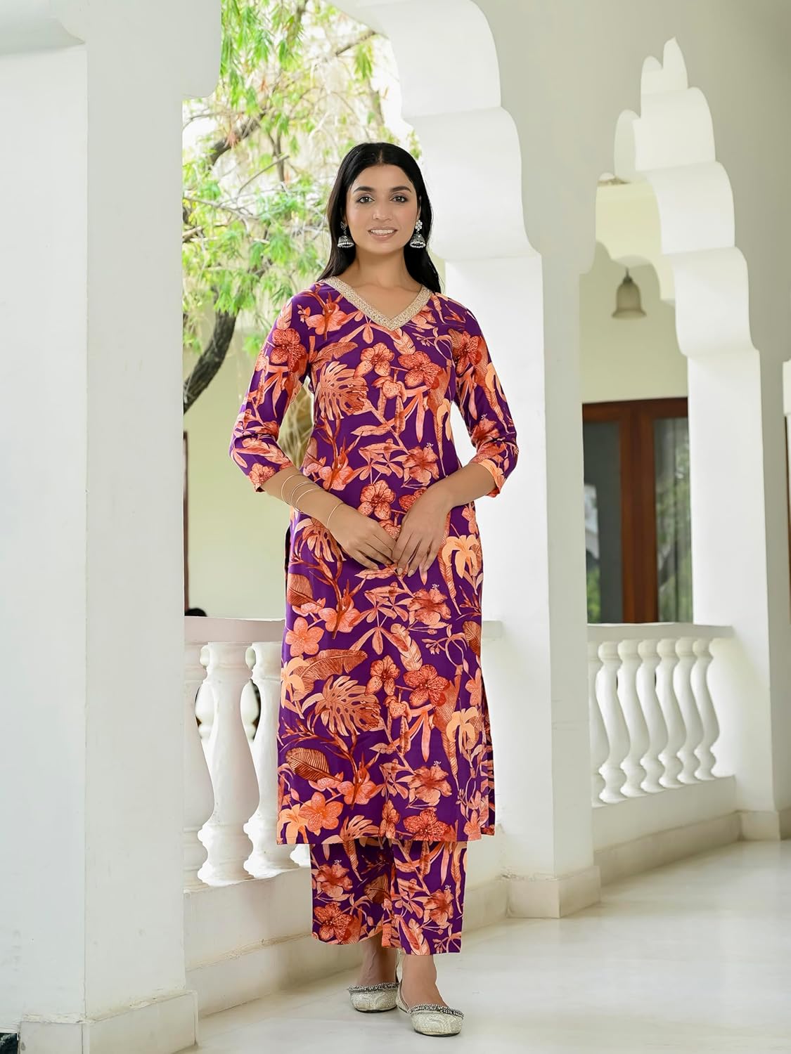 ANNI DESIGNER Women's Rayon Blend Kurta with Palazzo