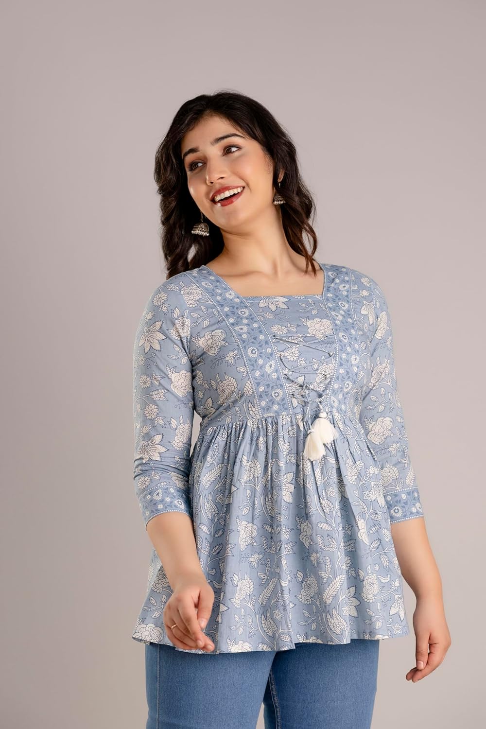 FASHION YANTRA Womens Printed Embroidery Top