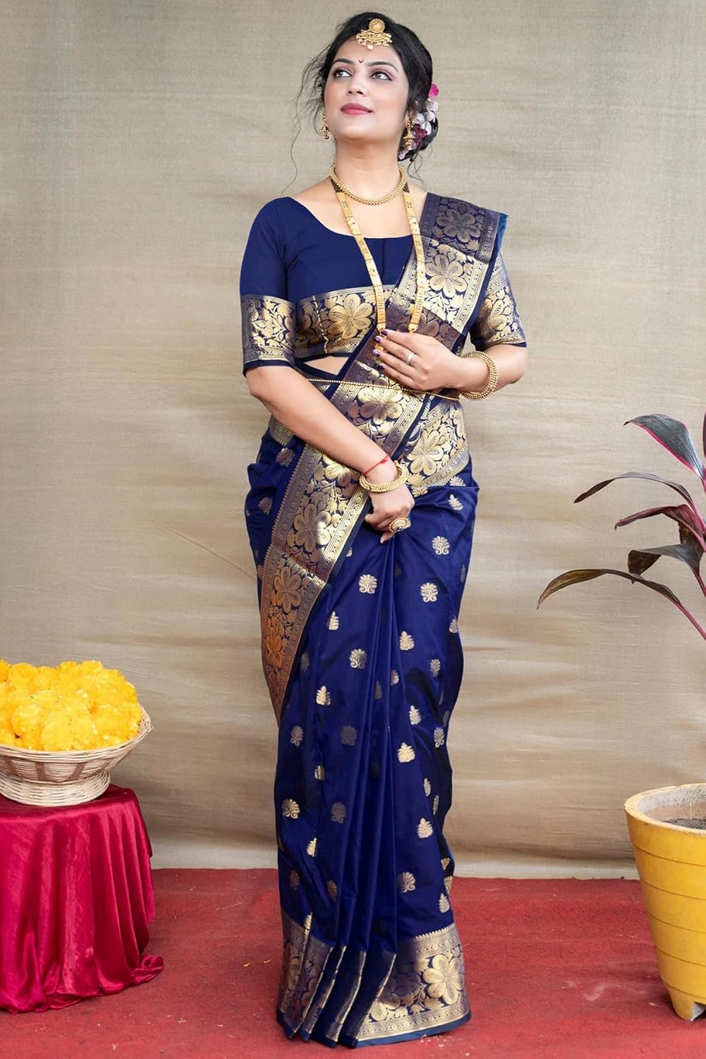 Sugathari Women's Banarasi Saree Pure Kanjivaram Silk Saree