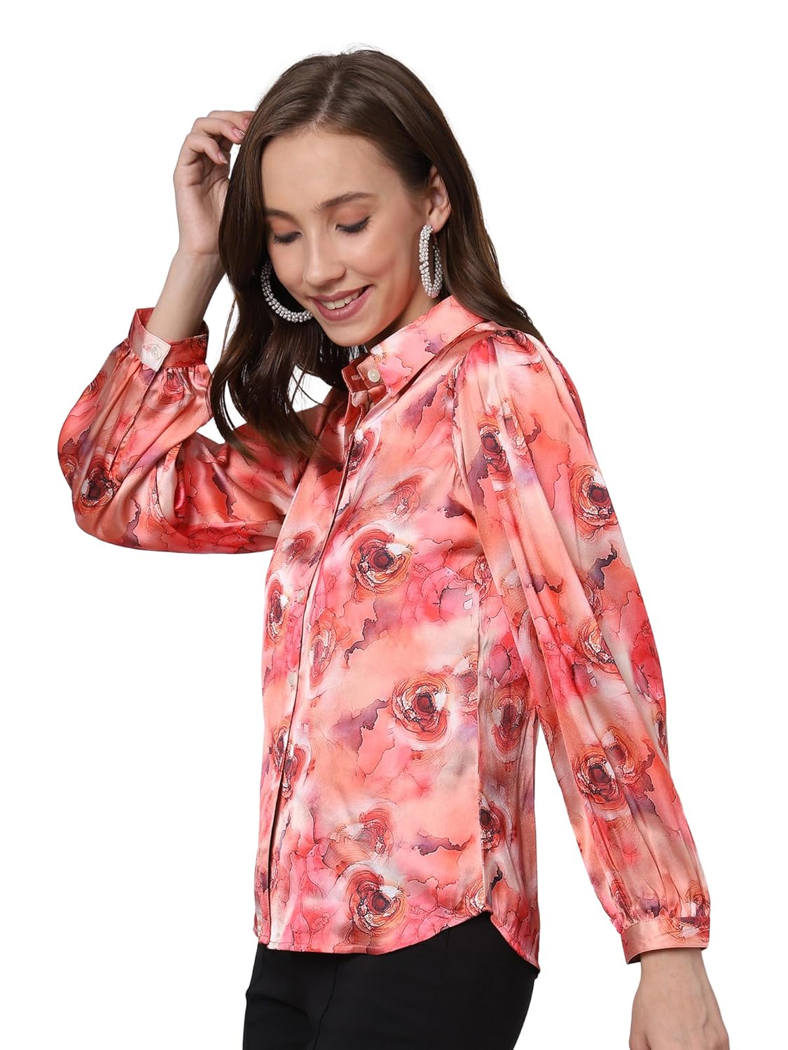 Urban Komfort Women's Abstract Print Full Sleeve Satin
