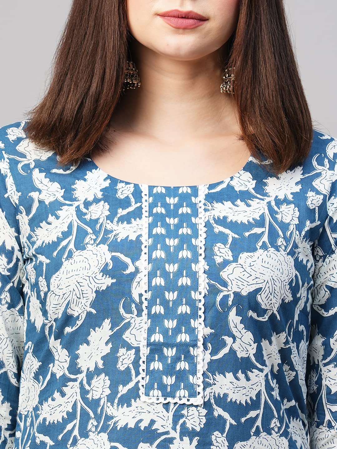 ANNI DESIGNER Women's Cotton Blend Kurta with Pant