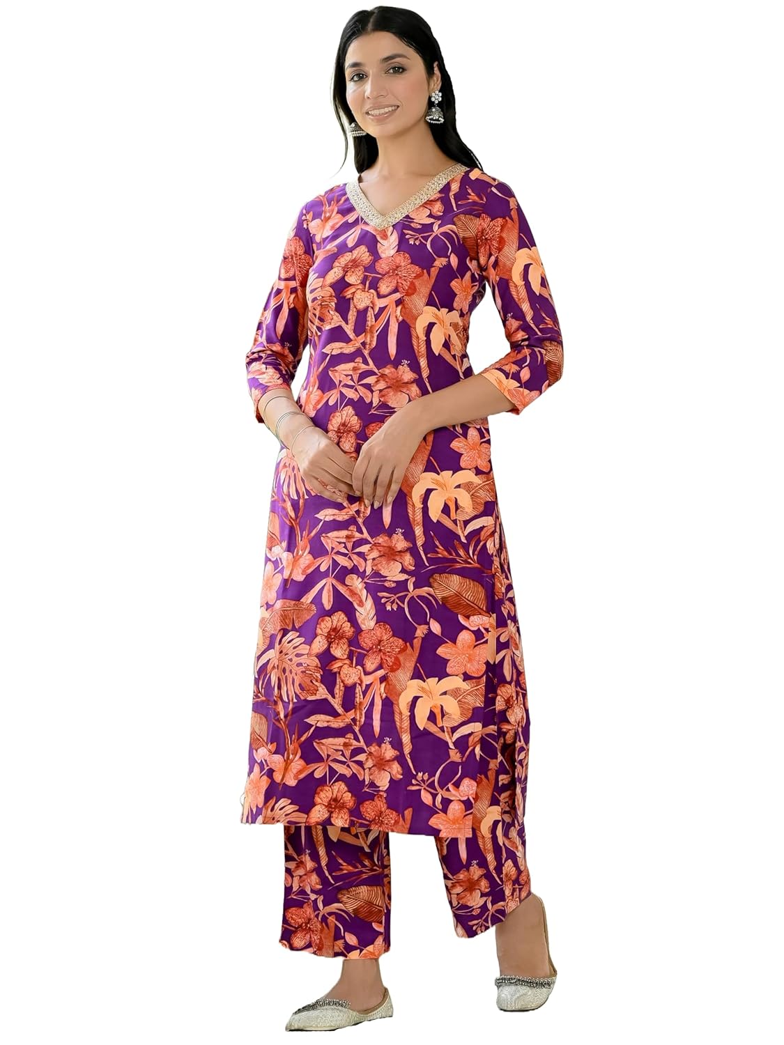 ANNI DESIGNER Women's Rayon Blend Kurta with Palazzo