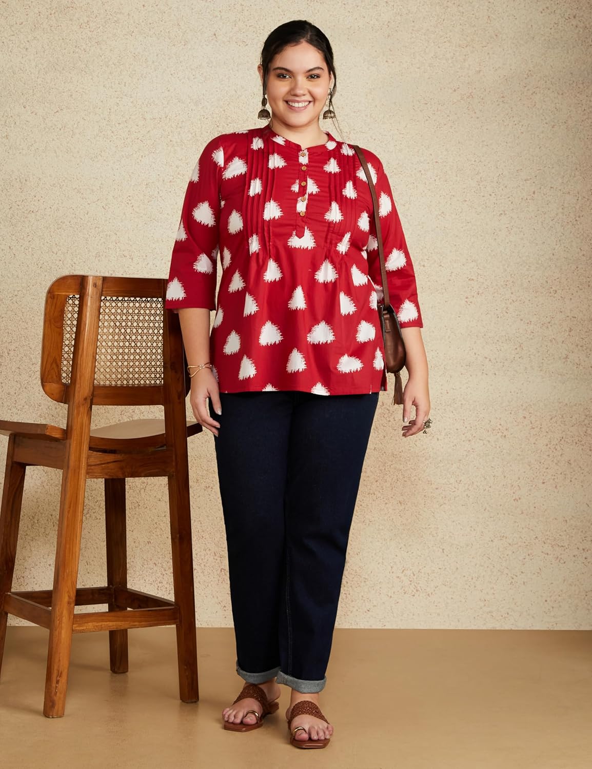 Myx Women's Cotton Printed A-line Short Kurti