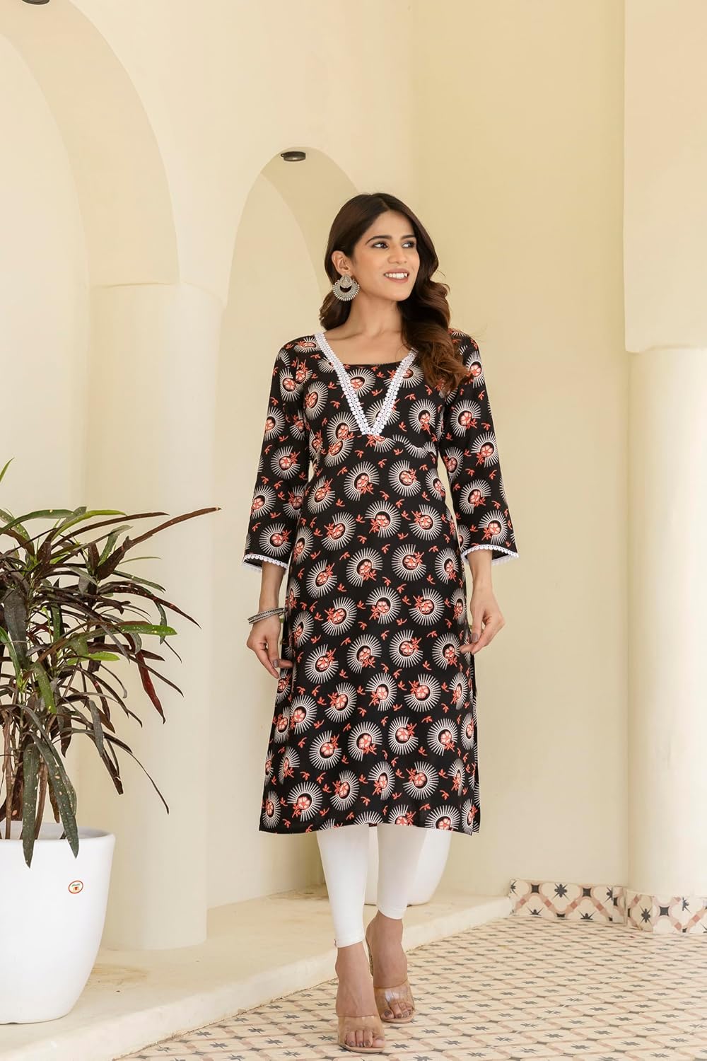PURSHOTTAM WALA Women Floral Print Gold Printed