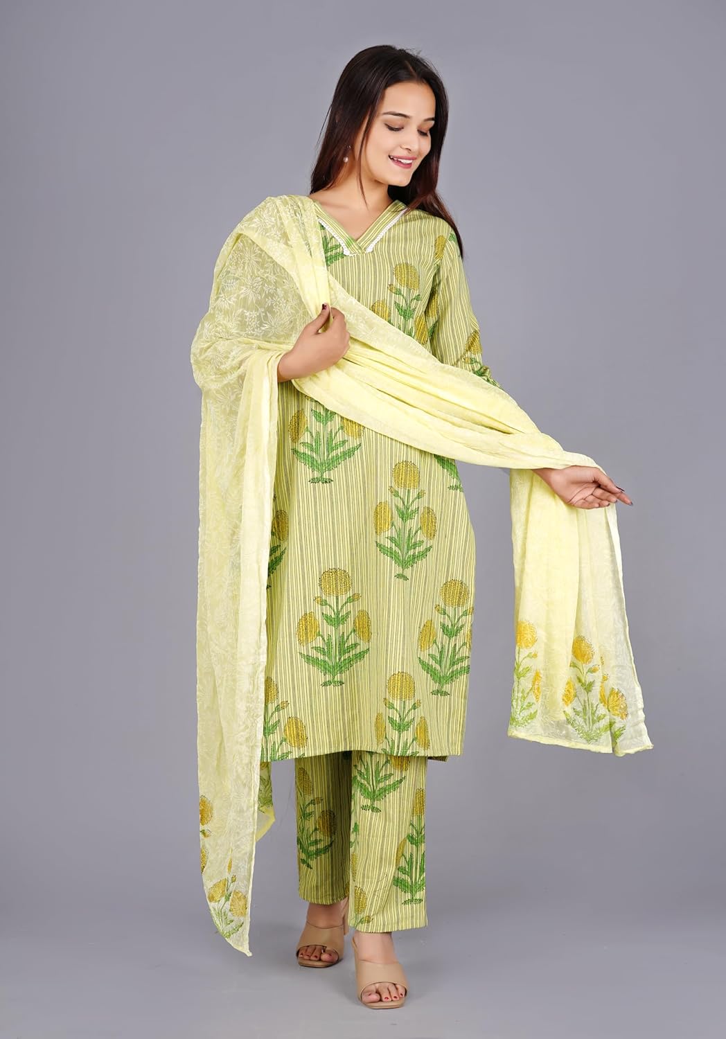 STYLISH TREND Cotton Floral Printed Kurta Set