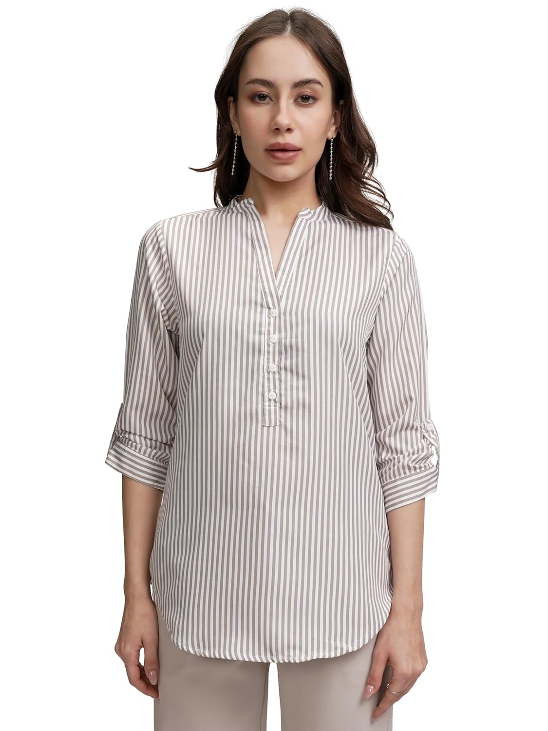 Tokyo Talkies Women's Colorful Striped Shirt-Style Top | Colorful Accents with A Relaxed Yet Structured Fit for A Fresh Look | Tops for Woman | Women Tops | Stylish Top
