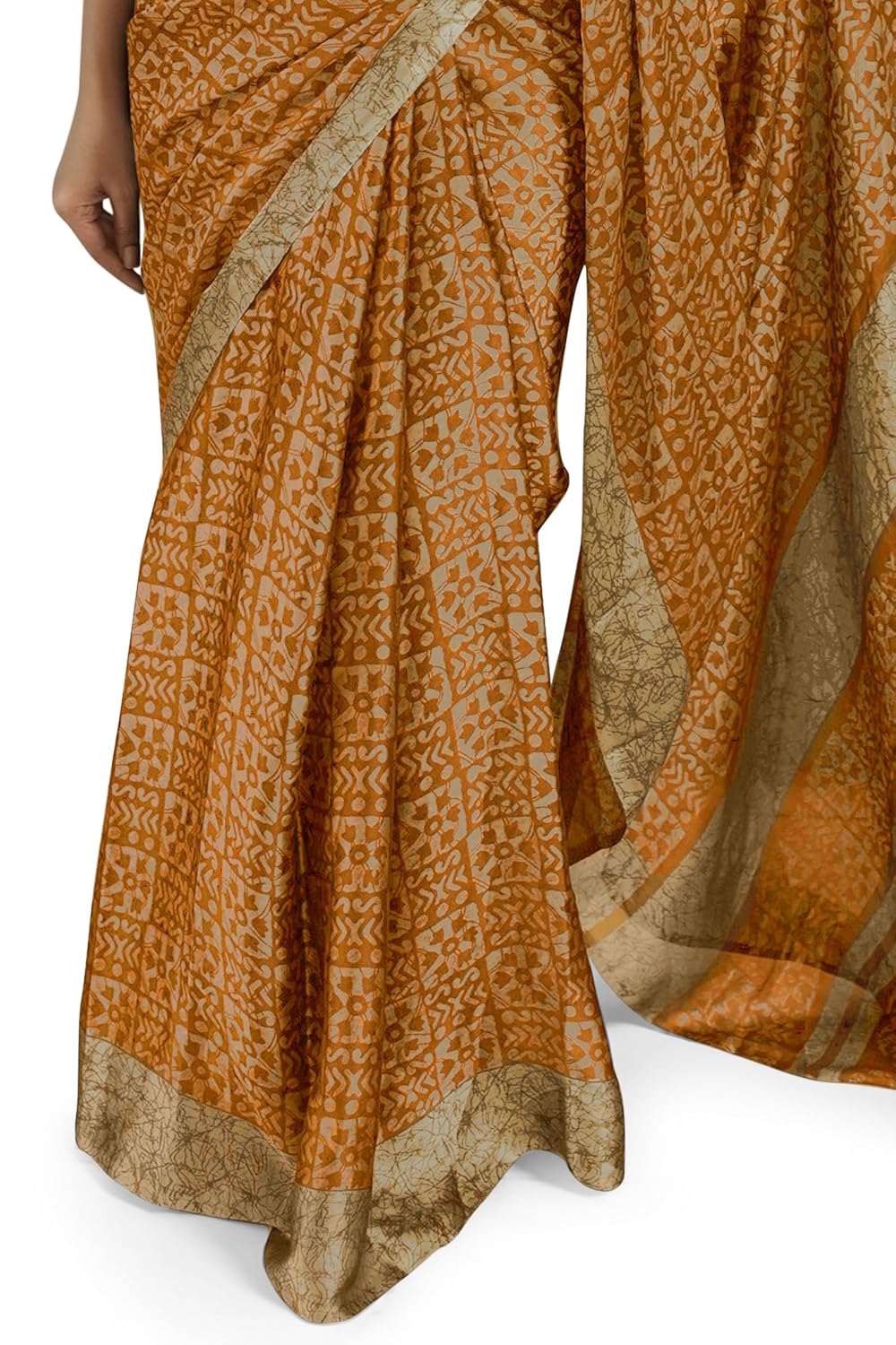 Women's Chiffon Batik Printed Saree with Blouse Piece