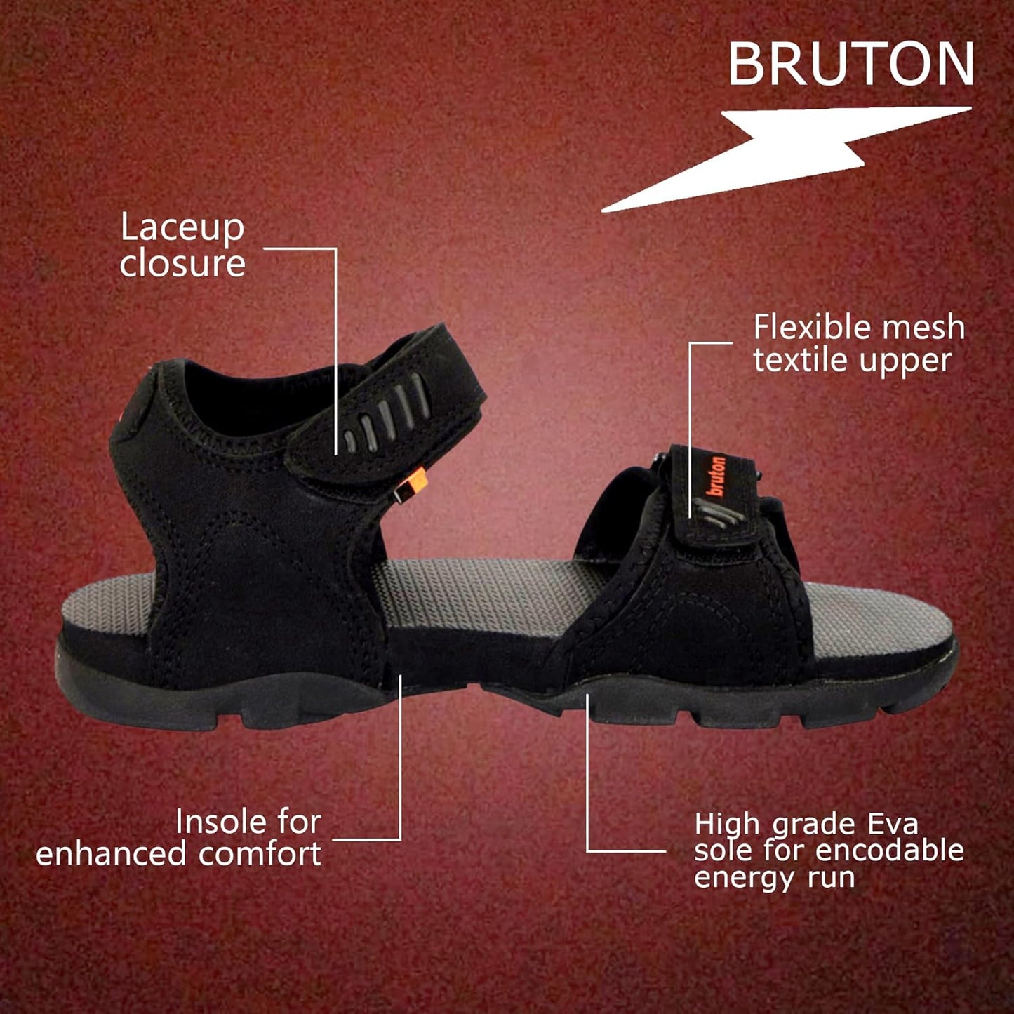 BRUTON Sandals for Men's | Light Weight, Comfortable