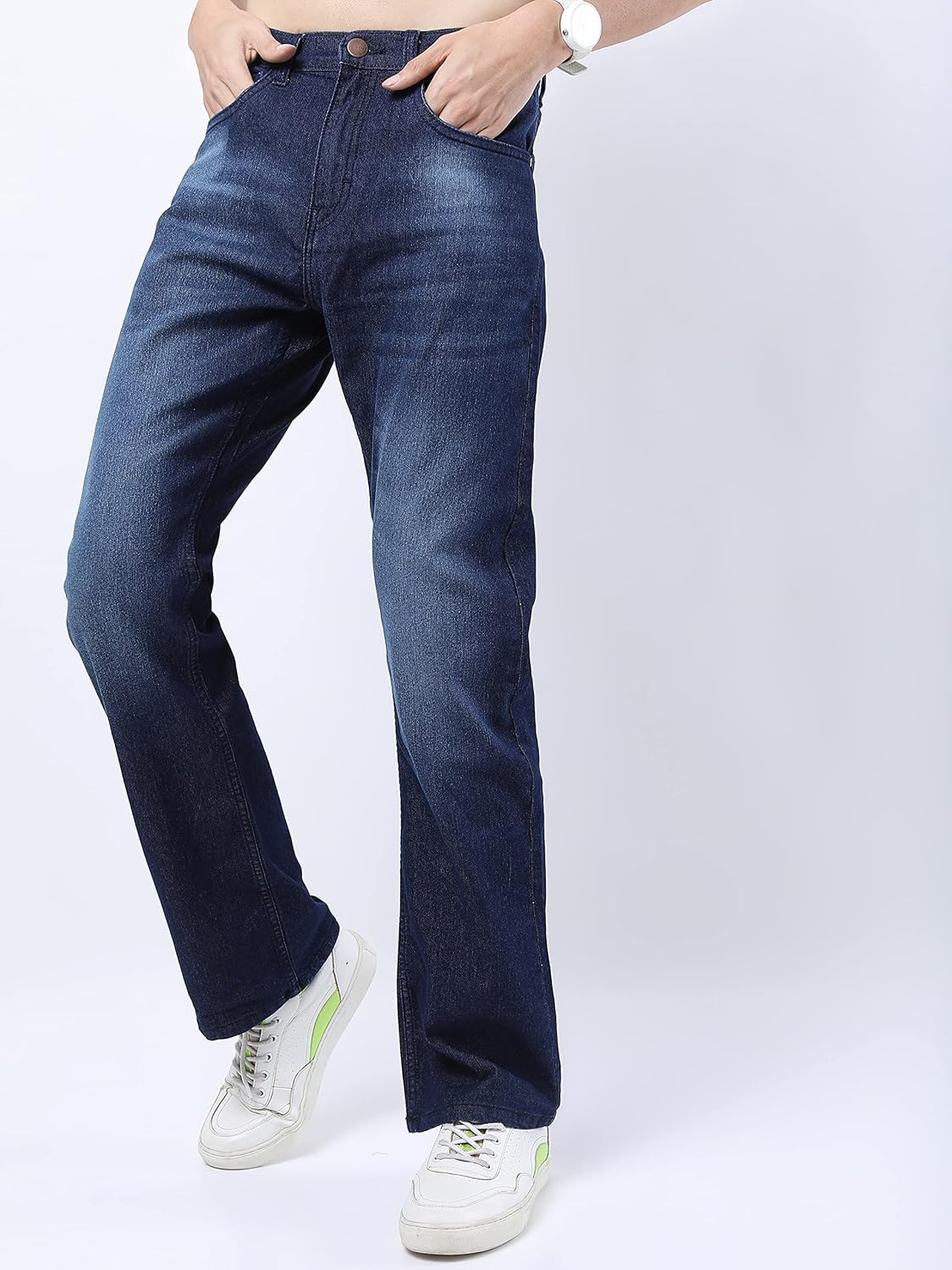 KETCH Men's Stretch Fit Mid Rise Bootcut Mid-Rise Jeans
