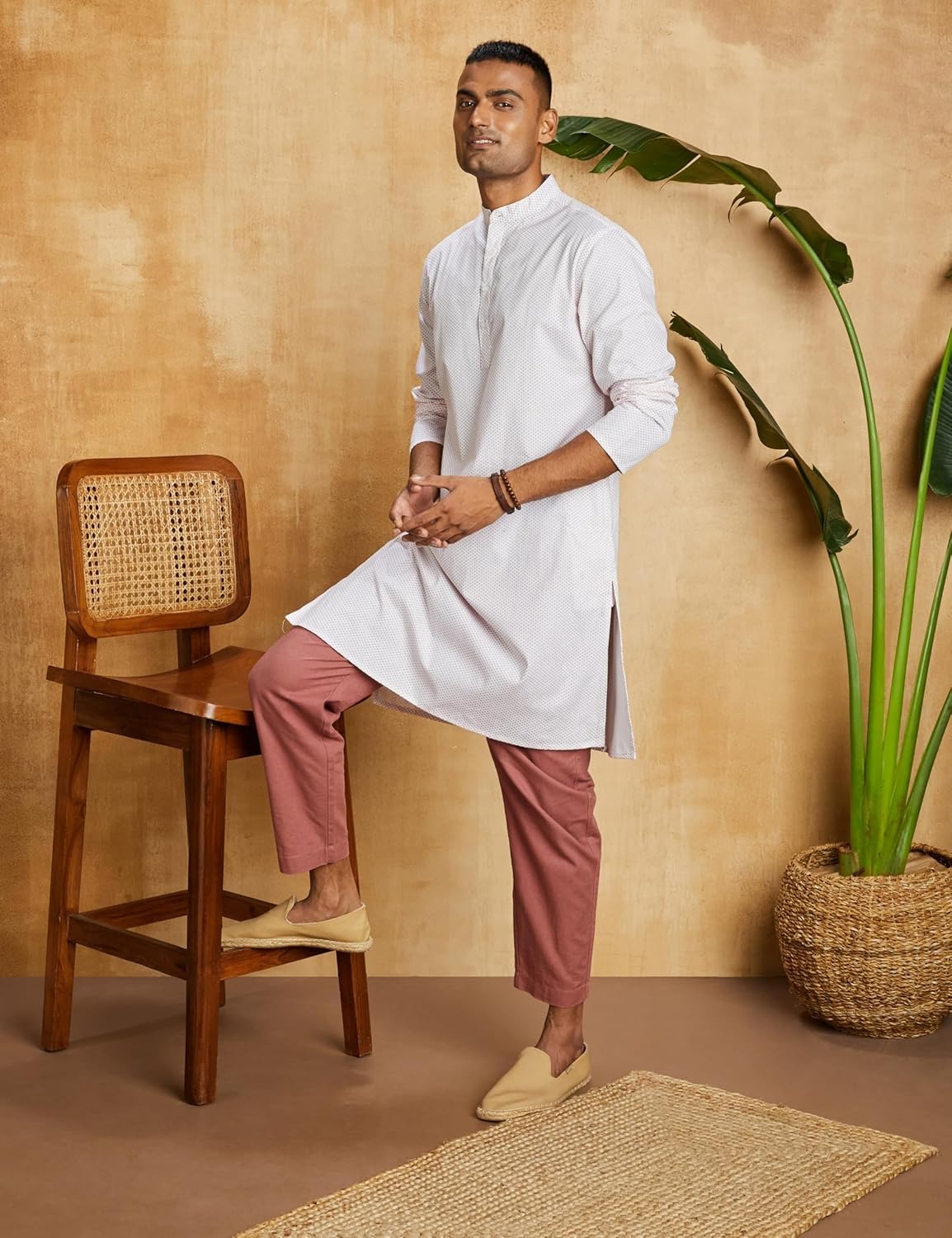 Symbol Men's Cotton Printed Long Kurta