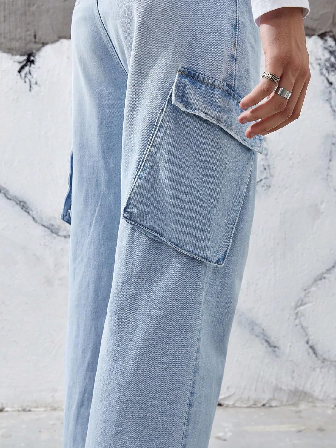 KOTTY Mens's Trendy Denim Cargo Jeans