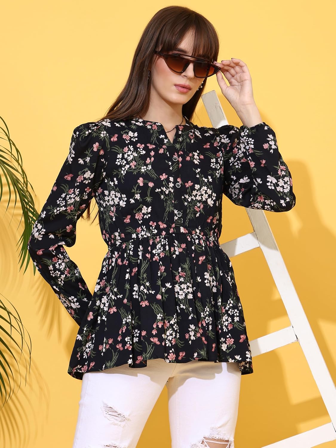 Sheetal Associates Women's Top Shirt Stylish Trendy for Girls | Floral Printed Top | Lightweight Day Comfort
