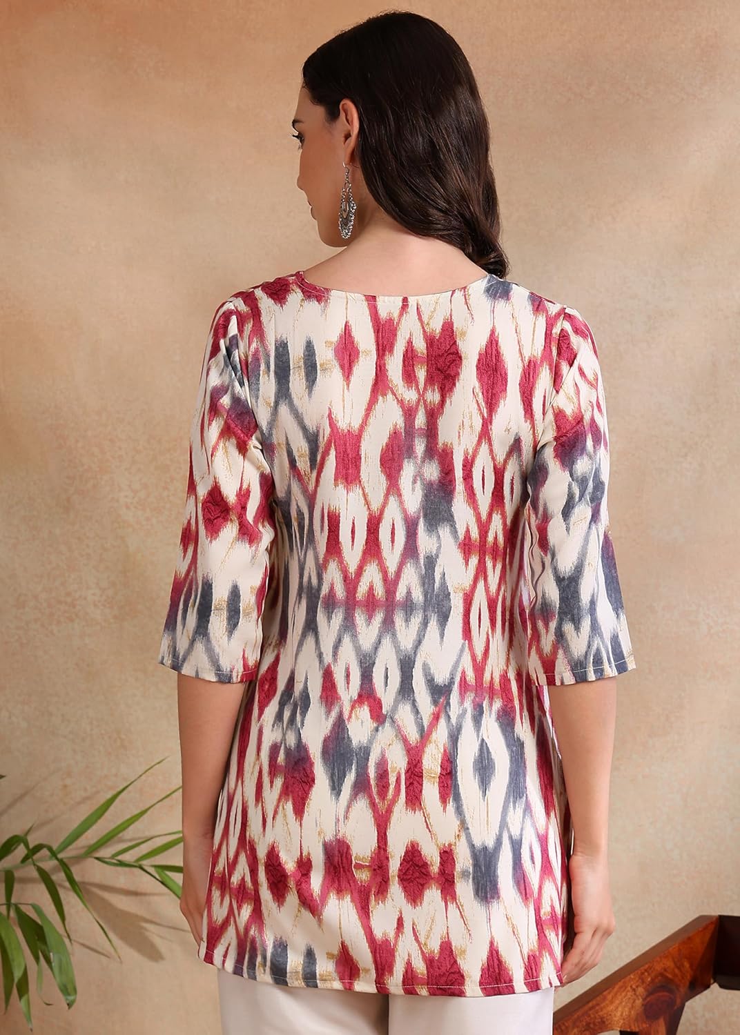 AAYLA Women's Poly Rayon Dye Printed Short Kurti
