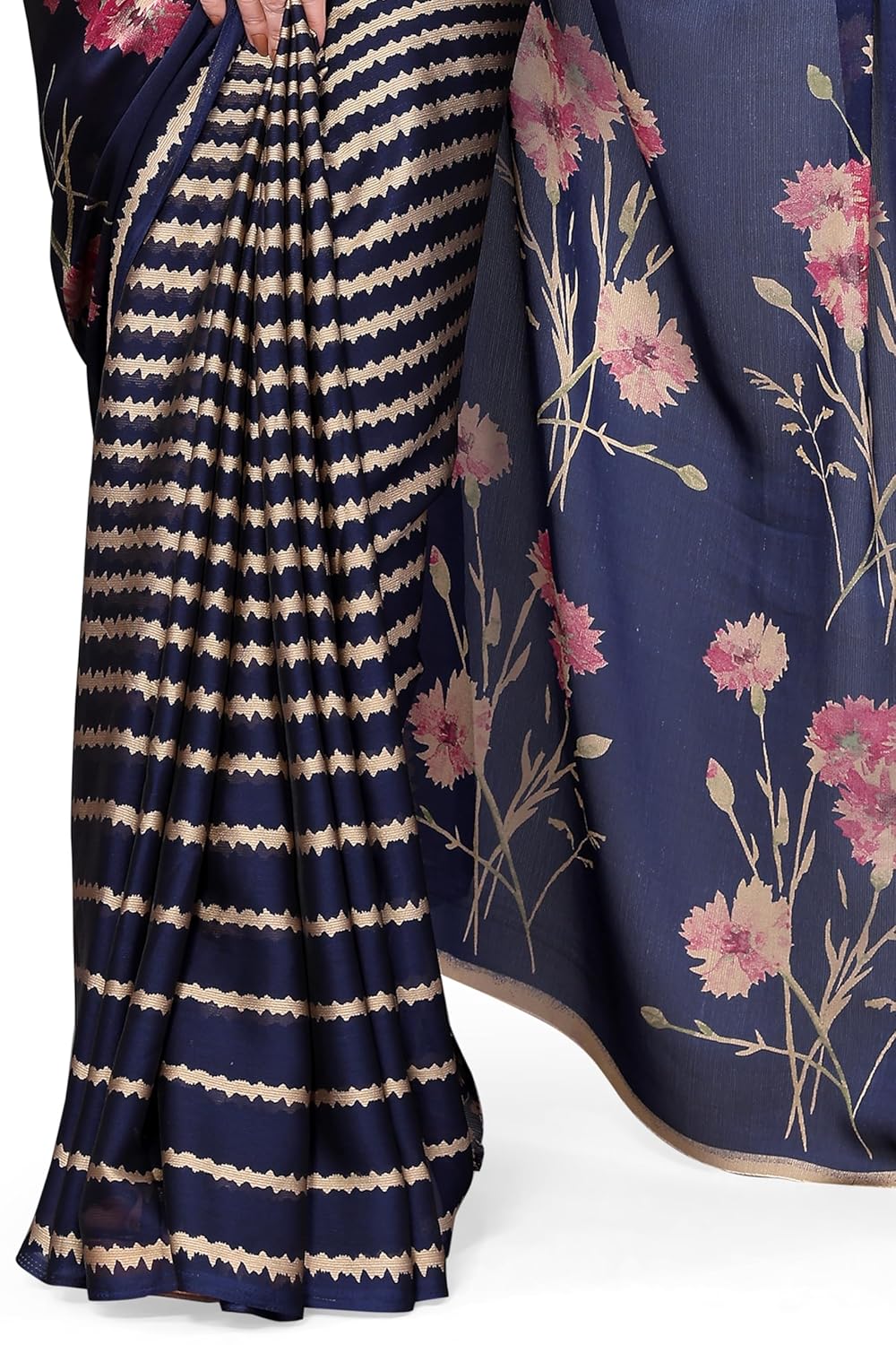 FASHION Women's Floral Printed Saree with Blouse Piece