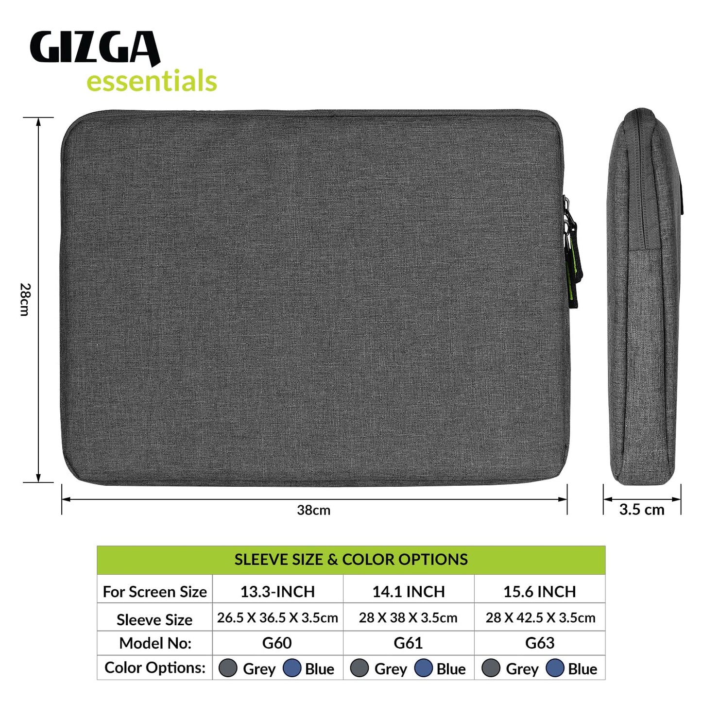 Gizga Essentials 14.1 Inch Laptop Sleeve Case