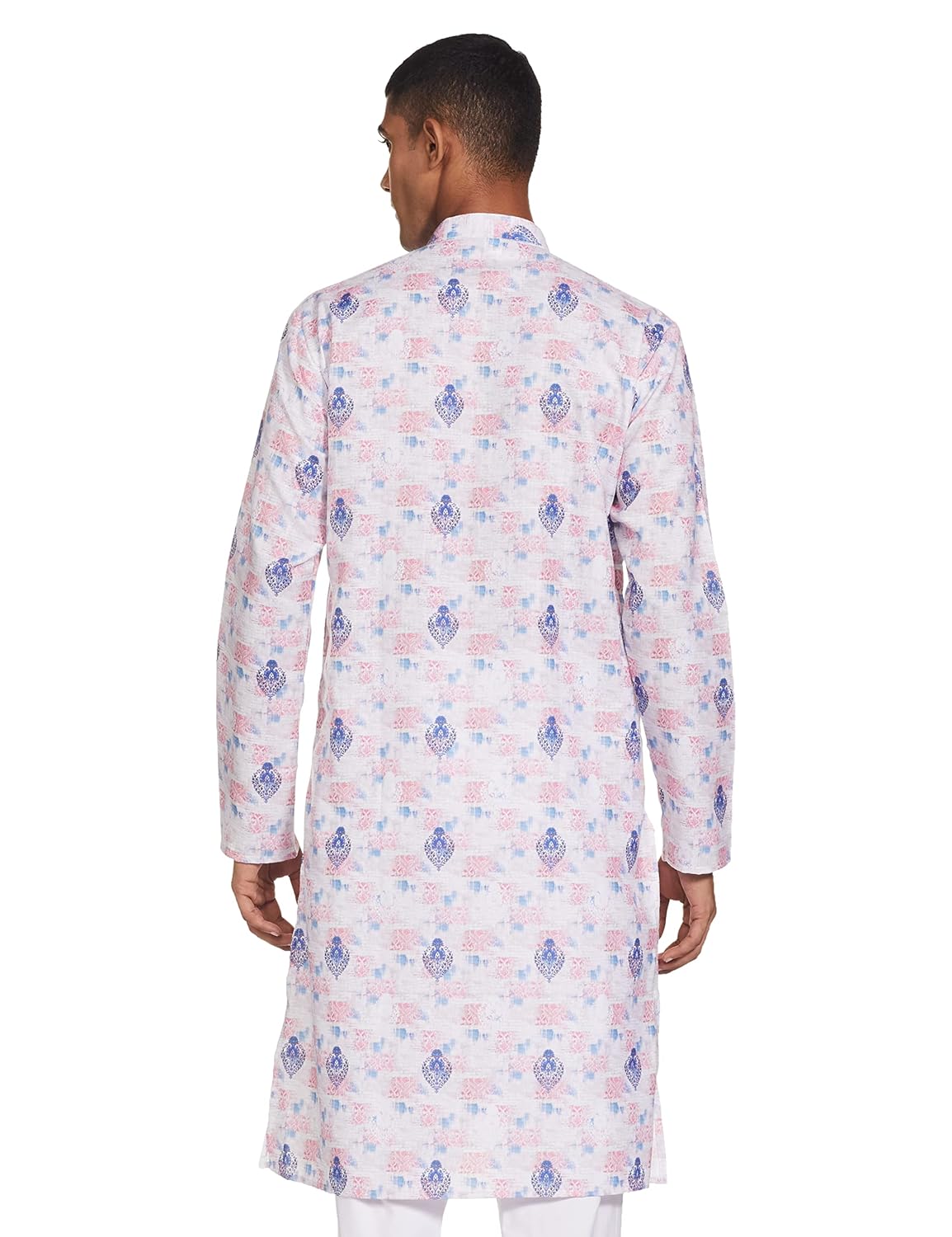 Luxrio Kurta for Men Cotton Blend Long Printed Straight Fit