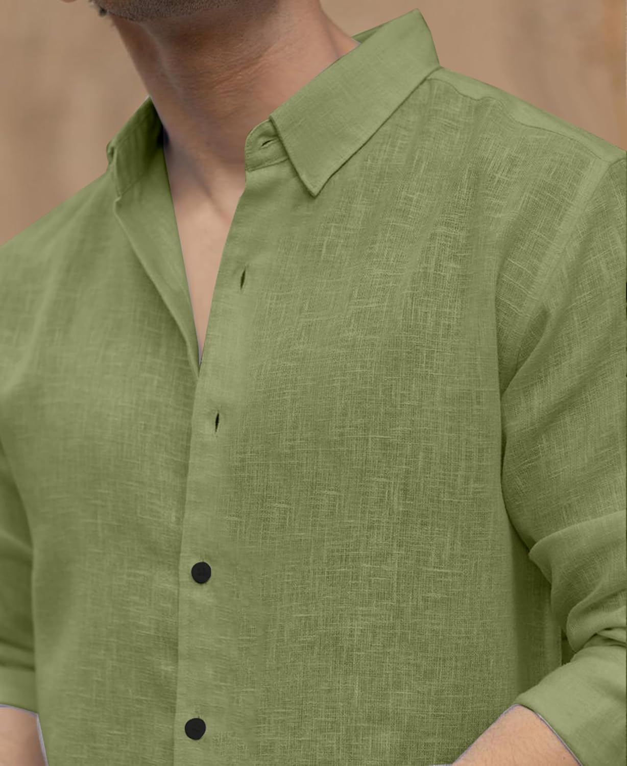 Men's Solid Linen Cotton Shirt | Casual | Plain