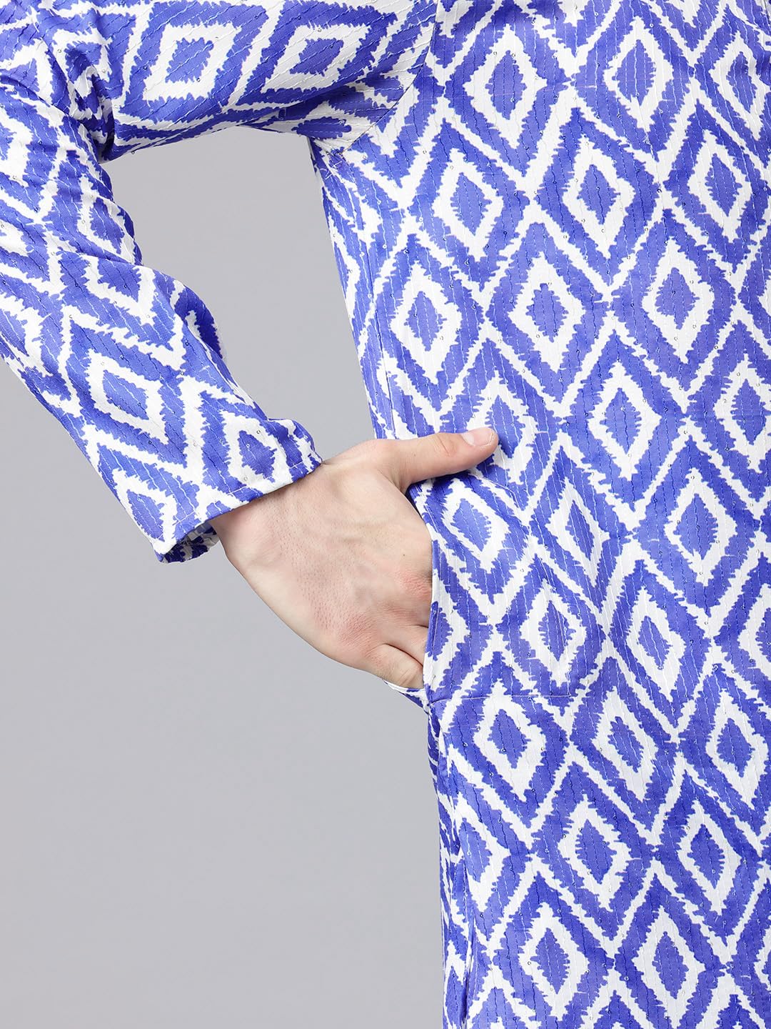 Luxrio Printed Kurta for Men Cotton Blend Linen