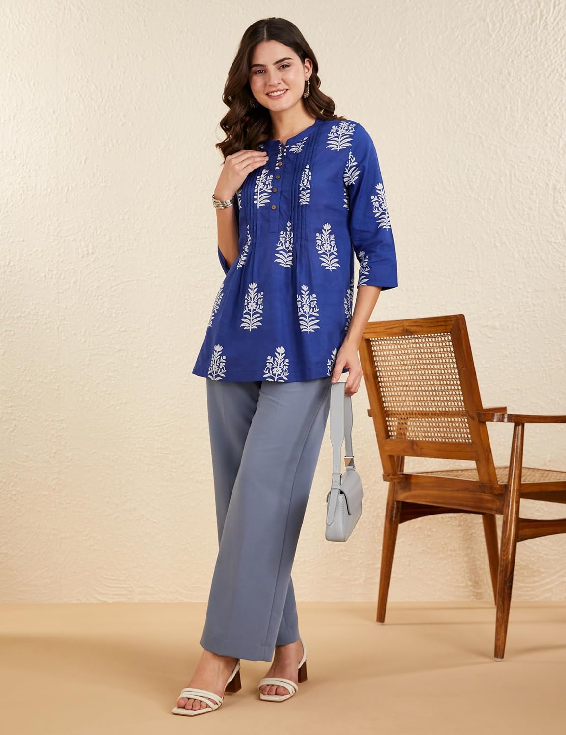 Myx Women's Cotton Printed A-line Short Kurti