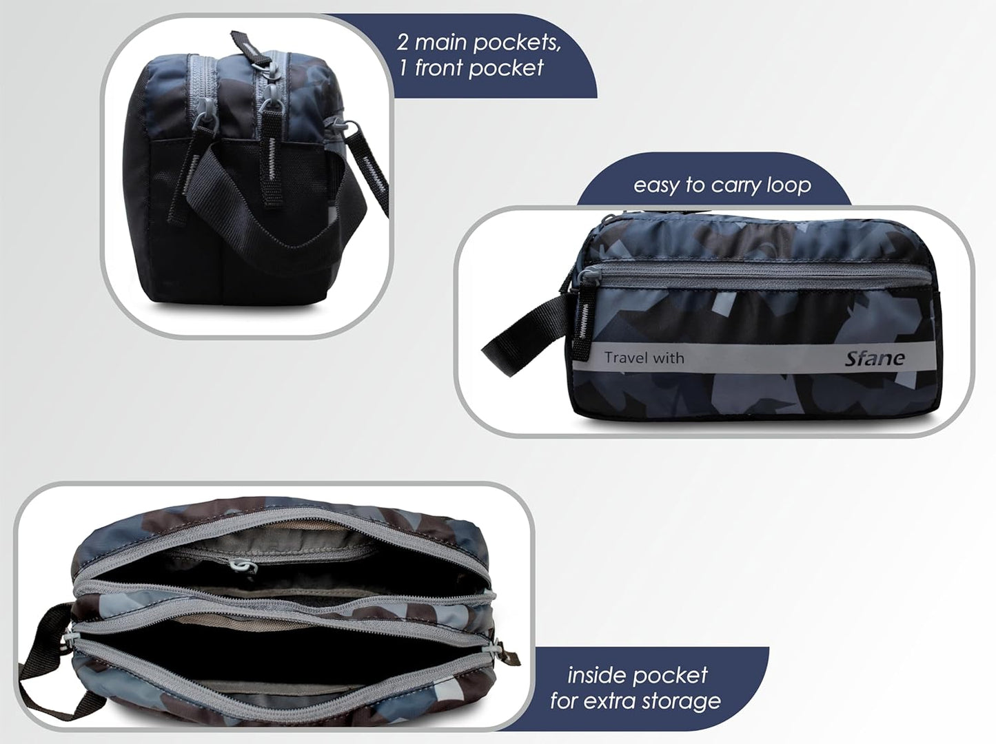 Sfane Toiletry Bag for Men & Women Makeup Pouch