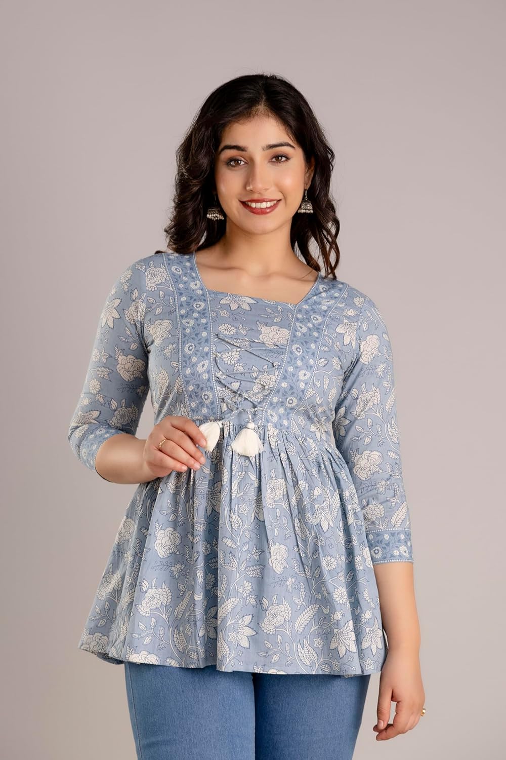 FASHION YANTRA Womens Printed Embroidery Top