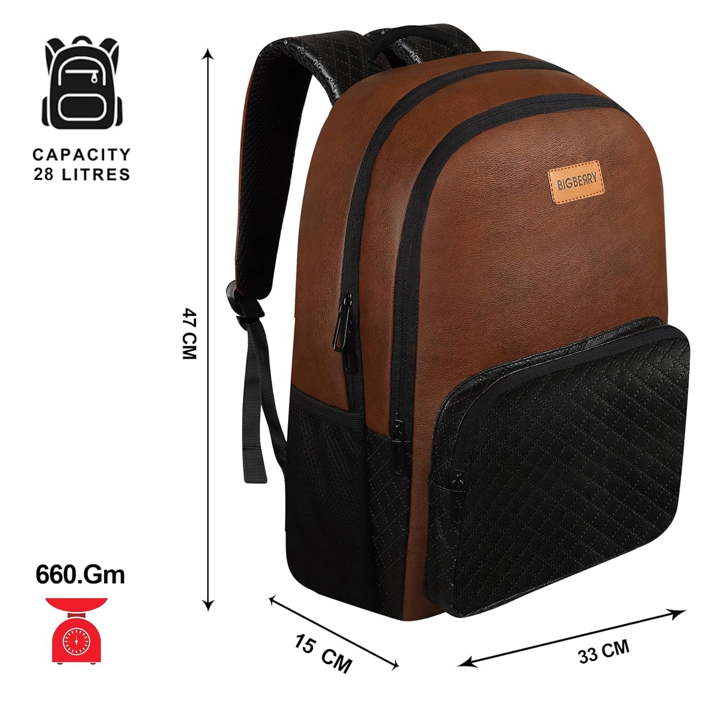BIGBERRY Newage Unisex 24 Ltrs leatherite/faux844