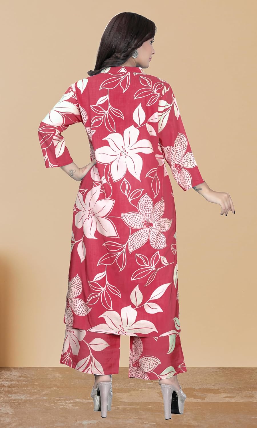 Women's Rayon Viscose Floral Print Kurta Palazzo