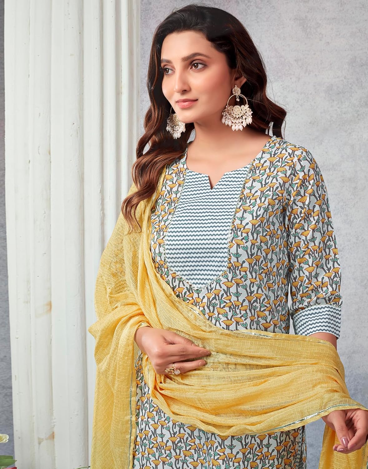 Women's Cotton Blend Printed Straight Kurta Pant