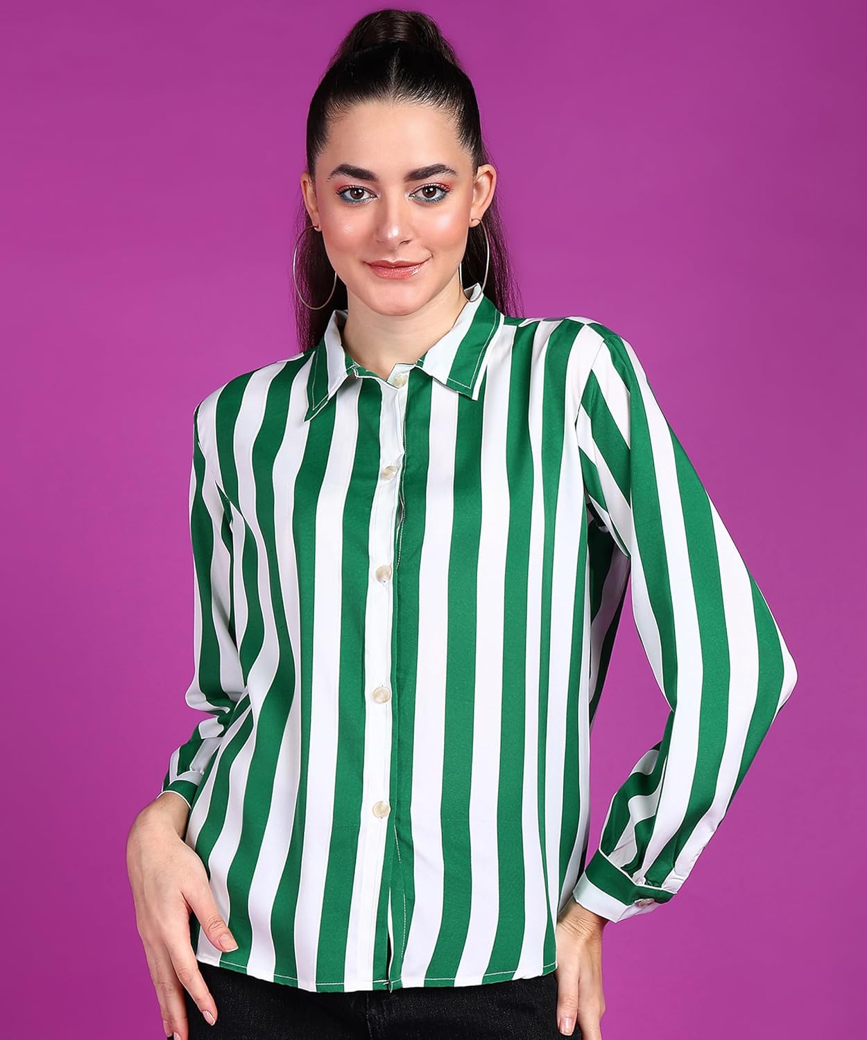 POPWINGS Printed Full-Sleeves Regular-Fit Polyester