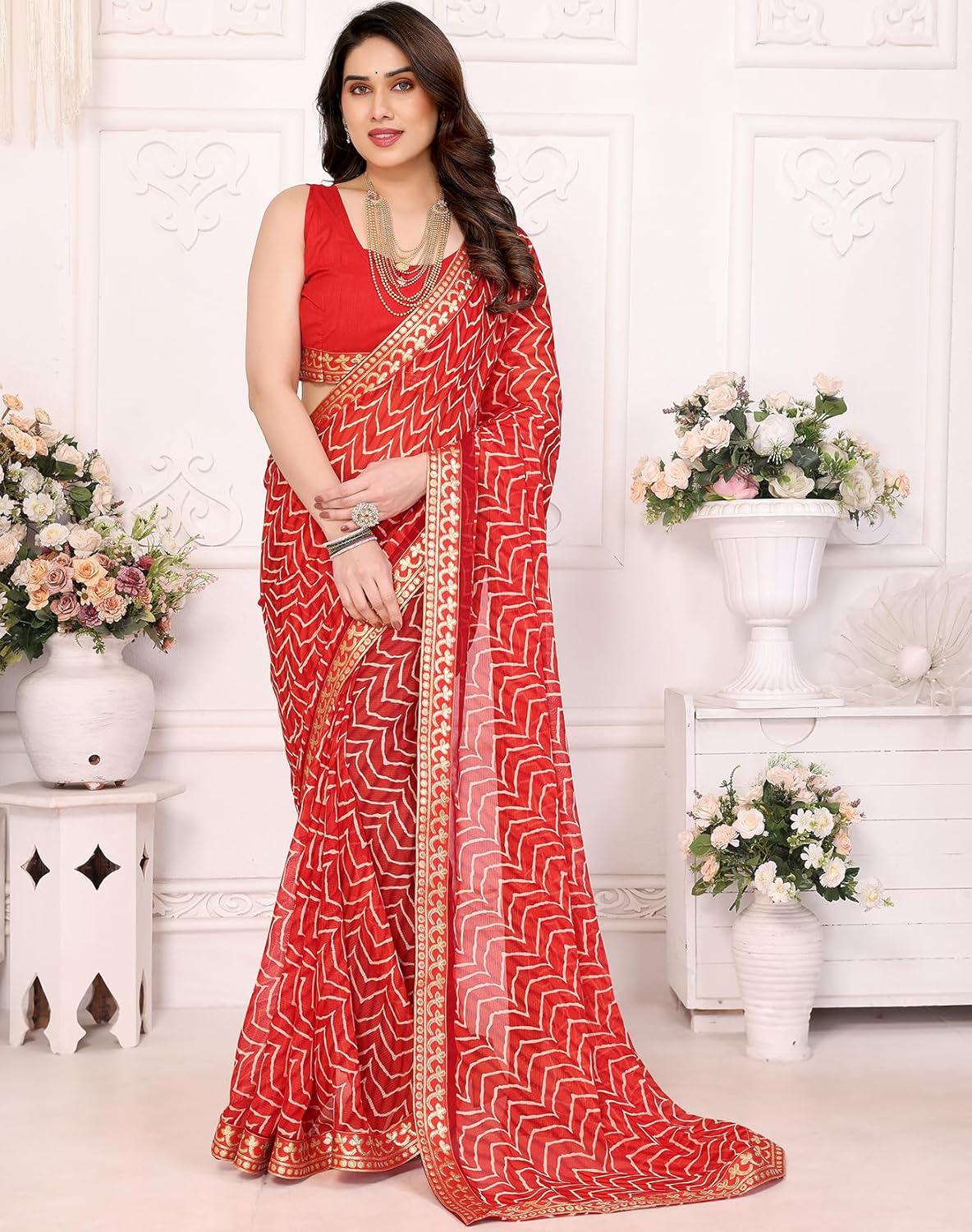 Yashika Women's Printed Georgette Printed Saree