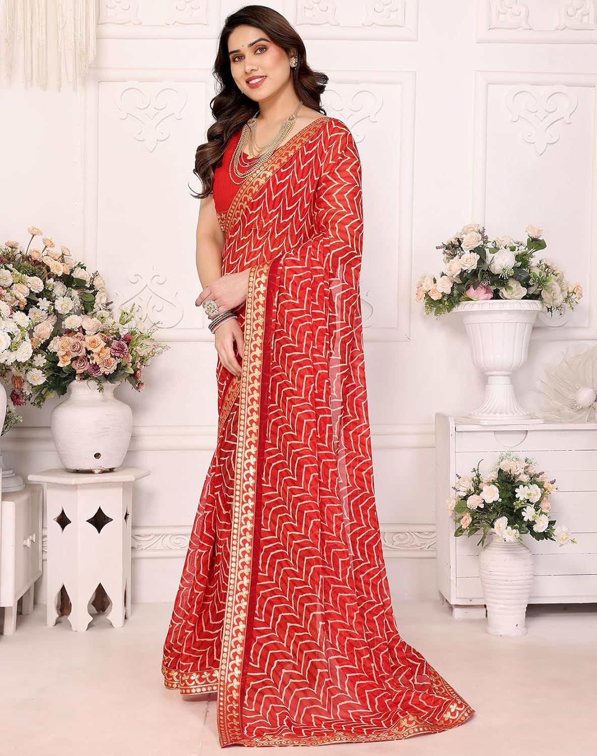 Yashika Women's Printed Georgette Printed Saree