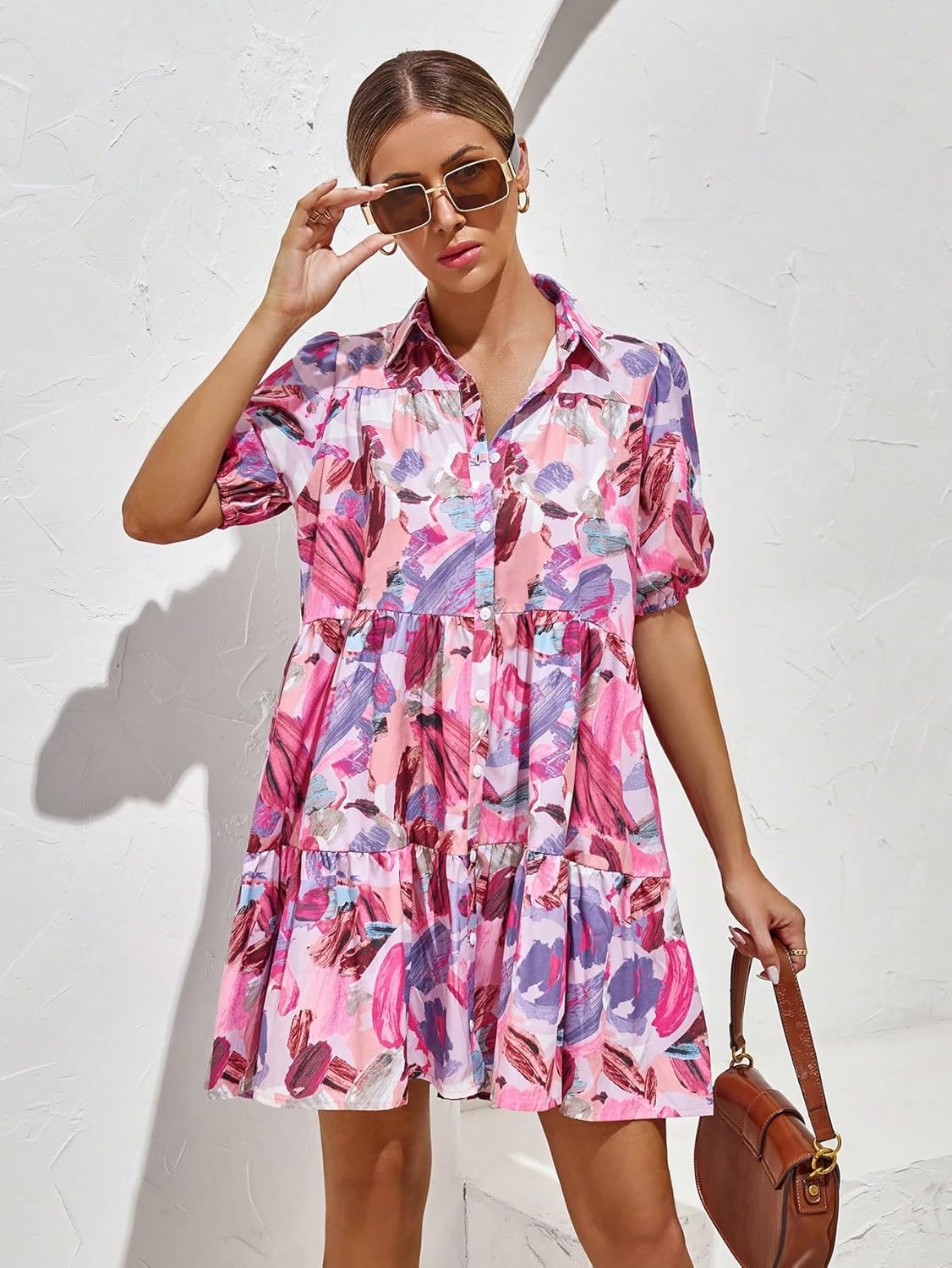 Shasmi Women's Green Flower Print Short Sleeve