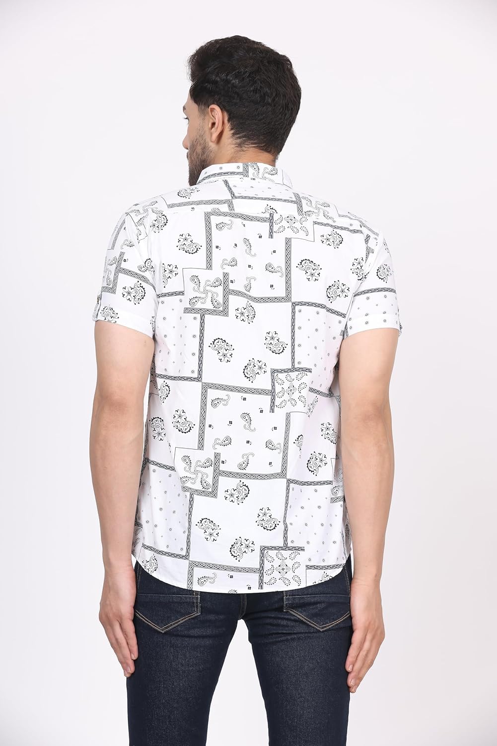 CVC Men's Regular Fit Half Sleeve Printed Shirt
