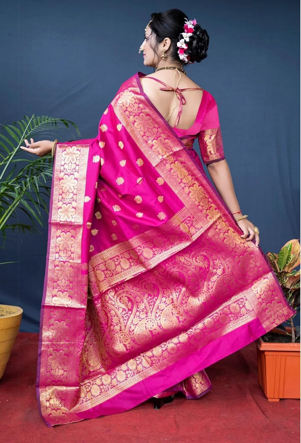 Sugathari Women's Banarasi Saree Pure Kanjivaram Silk Saree