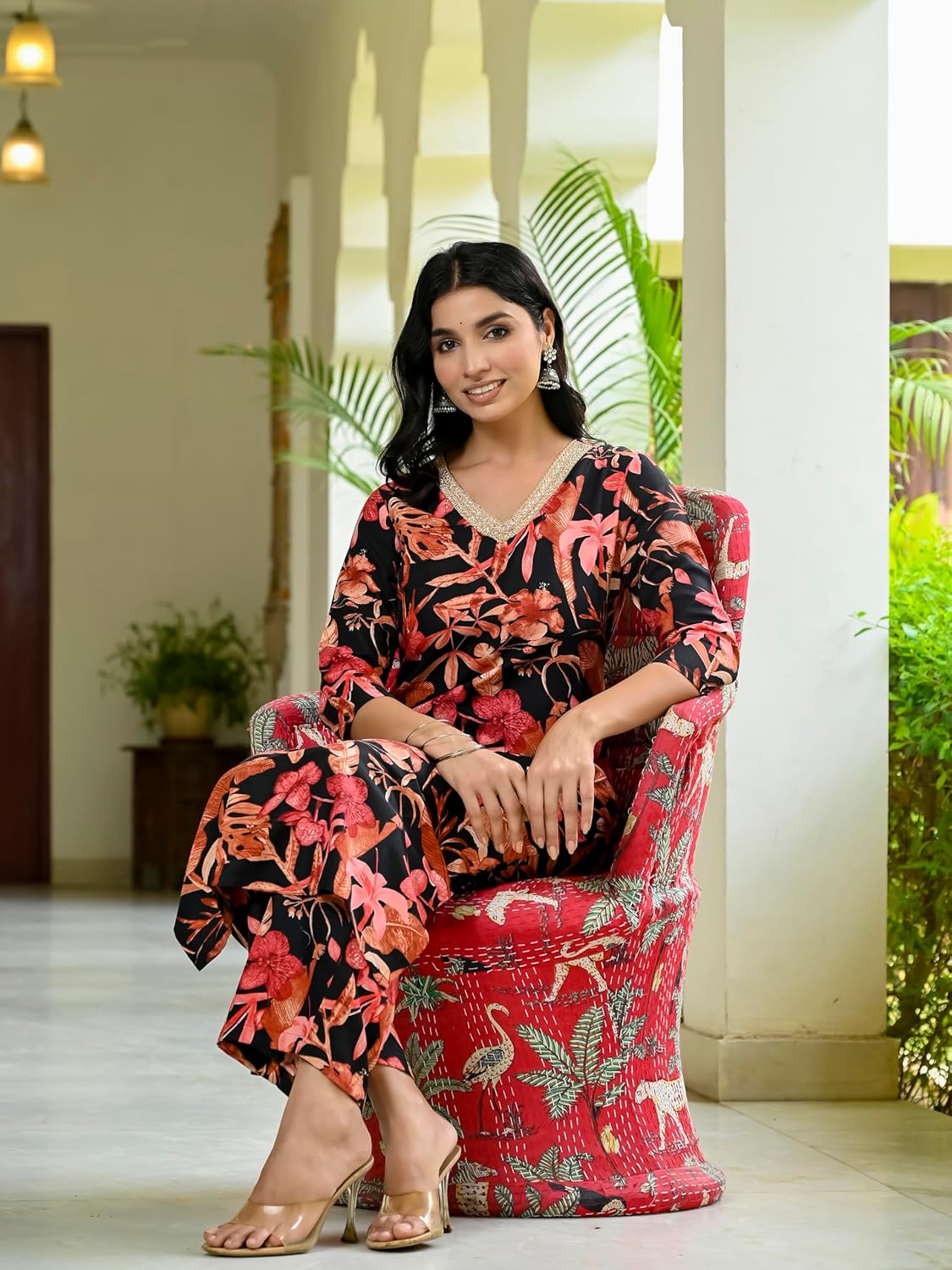 ANNI DESIGNER Women's Rayon Blend Kurta with Palazzo