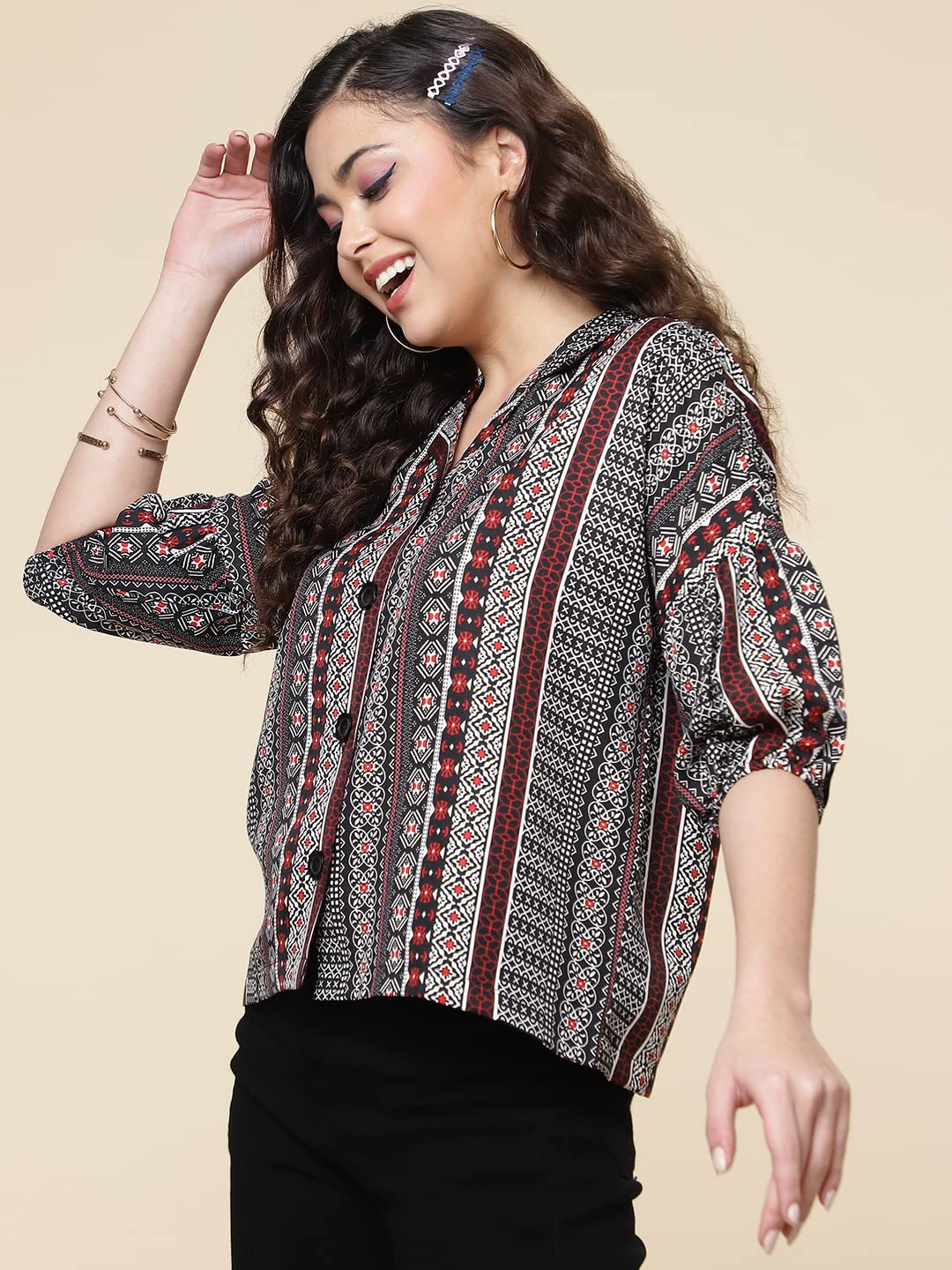 TURRITOPSIS Women's Printed Half Sleeve Oversized
